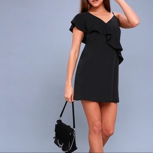 Asymmetrical little black dress